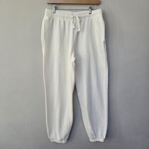 RICHER POORER Large L Womens Sweatpants Pants Joggers Elastic Waist Off White